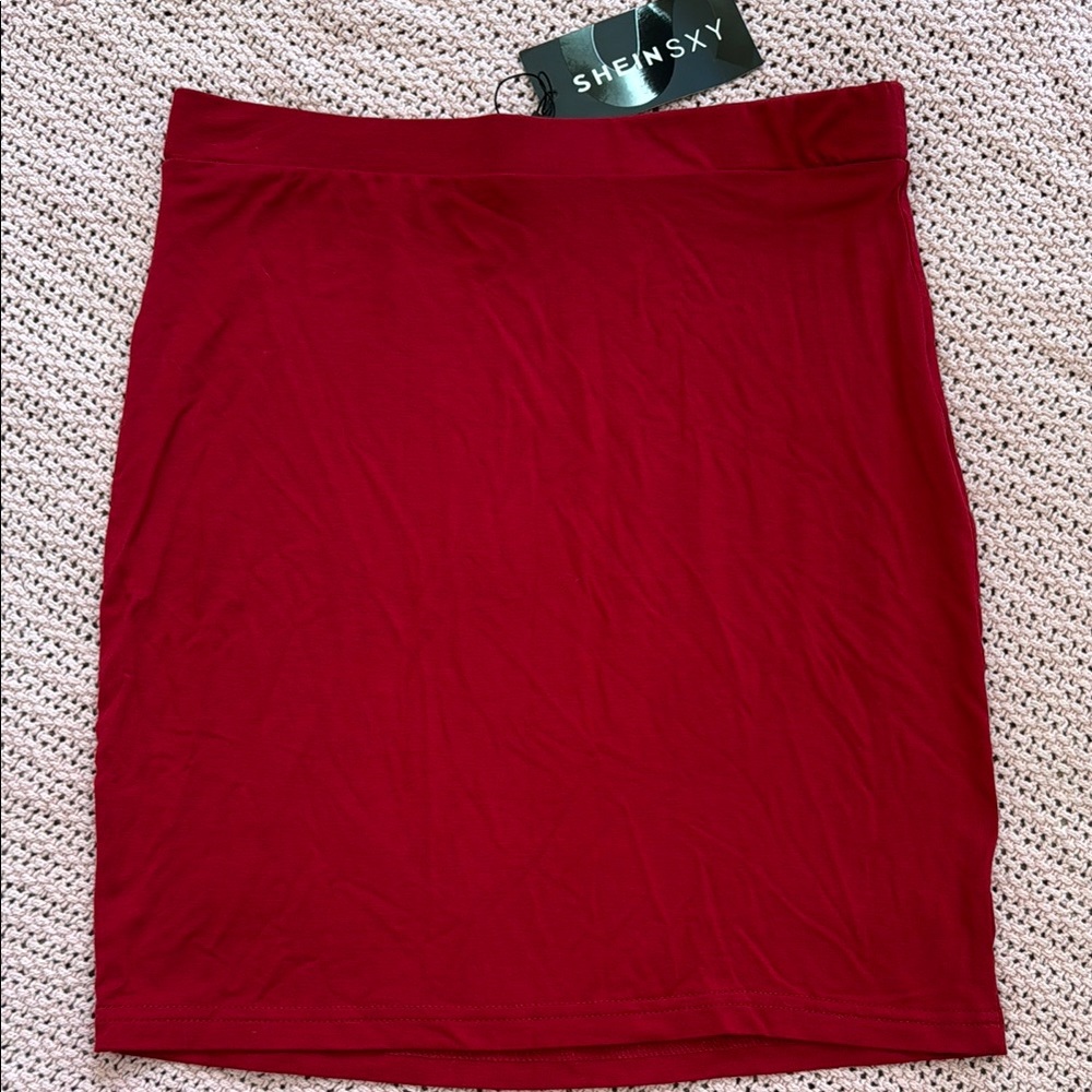 SHEIN Deep Red Mini Skirt